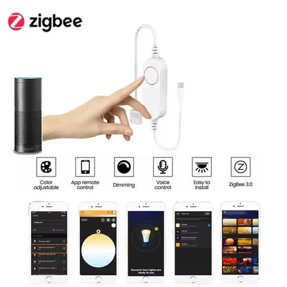 Zigbee Smart LED Strip Controller RGB And Dimmer Compatible With Alexa And SmartThings 5