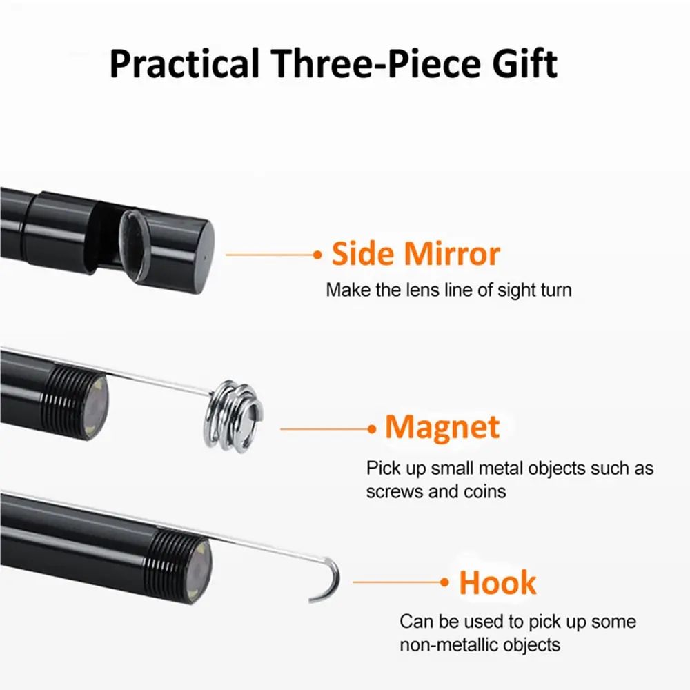 Waterproof TYPEC Endoscope Camera With Adjustable LEDs USB Borescope For Android Phone  PC Flexible 5