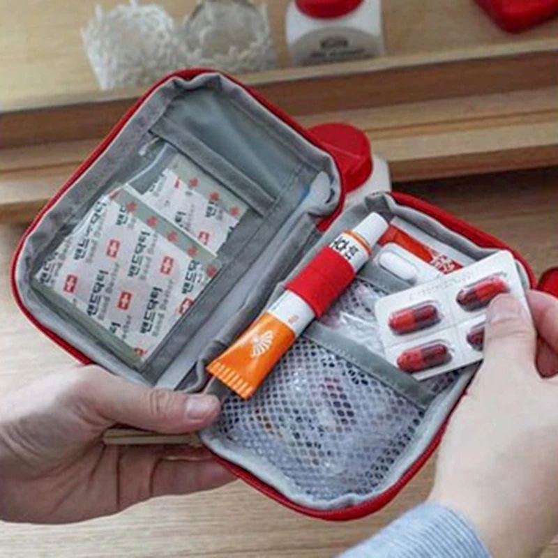 Mini Portable Medicine Bag Travel First Aid Kit Organizer Outdoor Survival Medicine Storage Box For 1