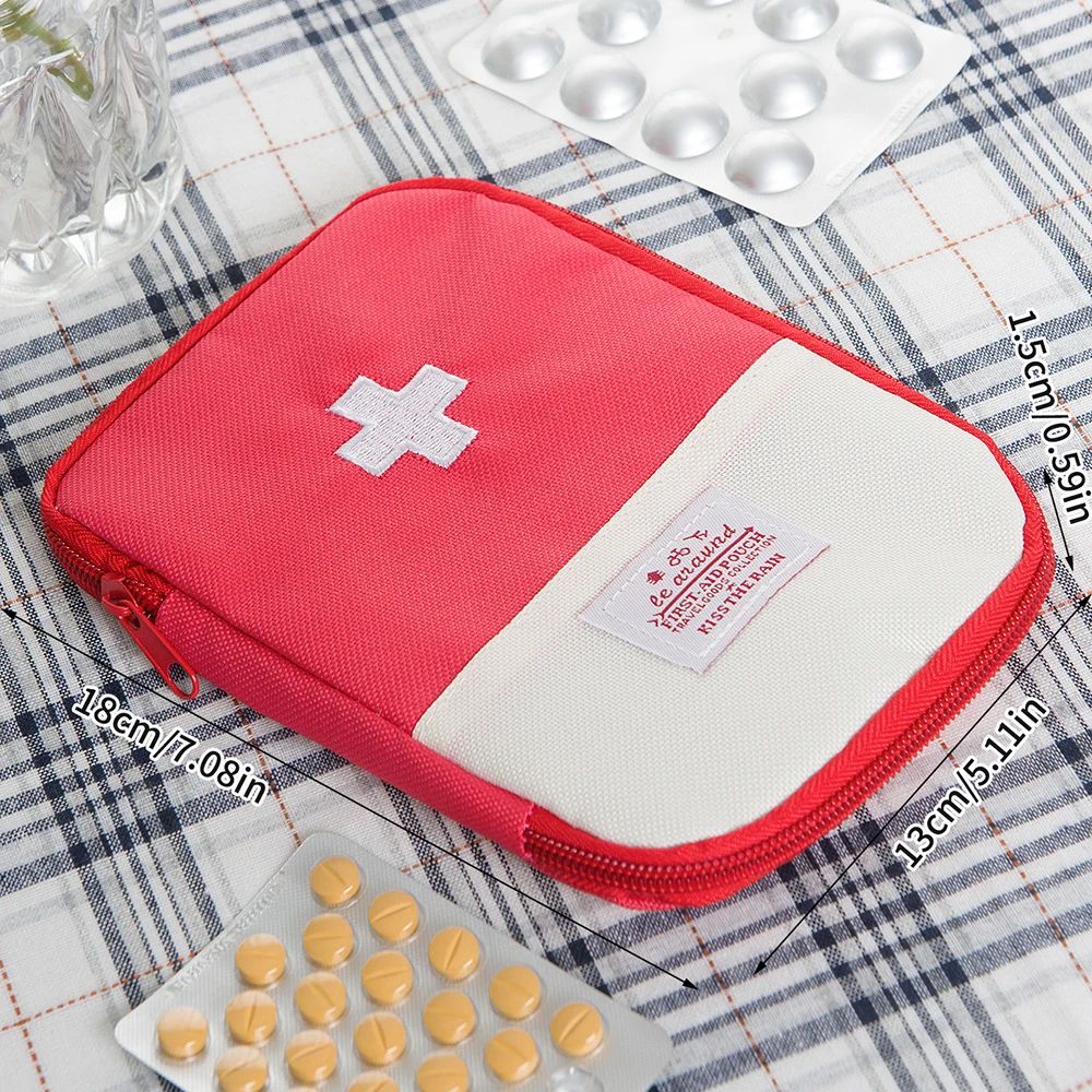 Mini Portable Medicine Bag Travel First Aid Kit Organizer Outdoor Survival Medicine Storage Box For 4