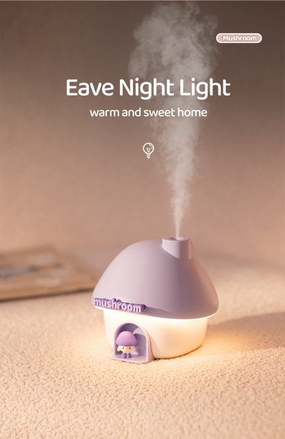 MushGlow Mini Humidifier  Cute Ultrasonic Aroma Diffuser With Colorful Light For Bedroom  Office 1