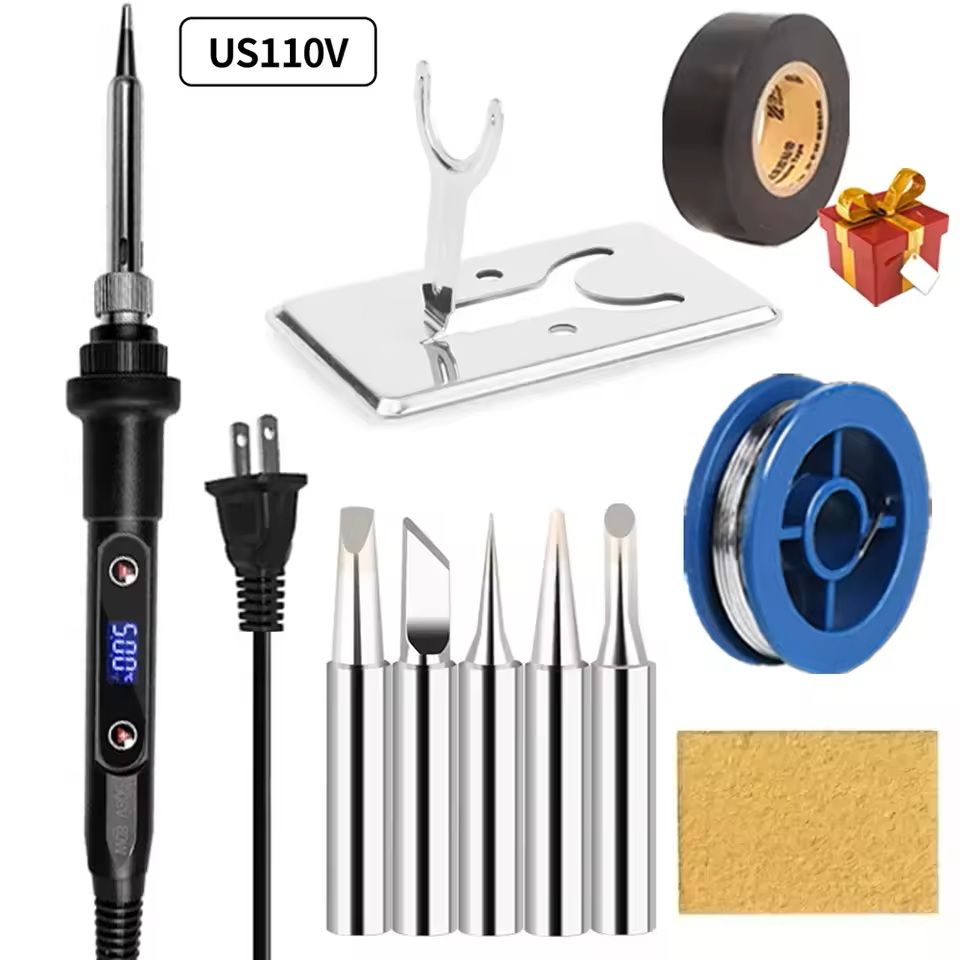 Electric Soldering Iron Kit With LCD Display Adjustable Temperature 16 Piece Set 11