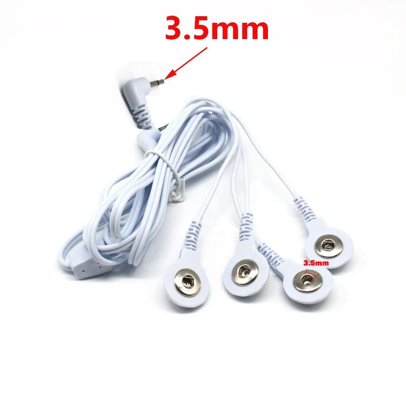 Premium Machine Massager Button Cable Electrode Pads TENS Unit Lead Wires For Professional Electrot 5