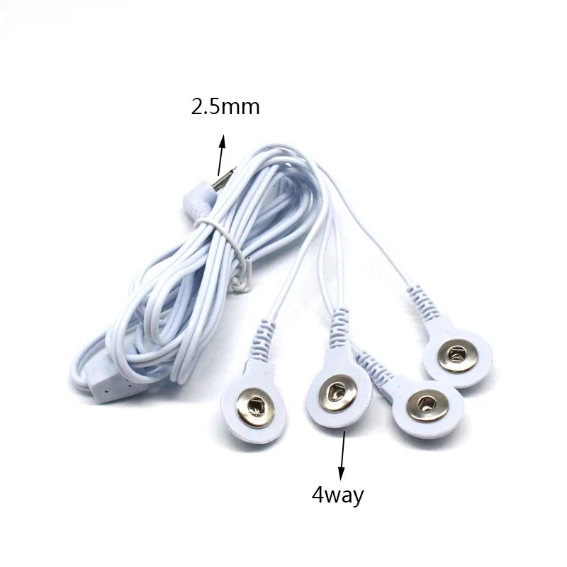 Premium Machine Massager Button Cable Electrode Pads TENS Unit Lead Wires For Professional Electrot 7