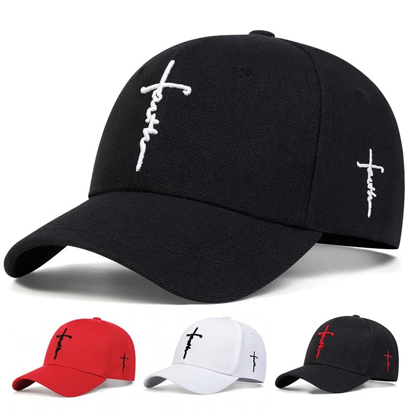 Fashion Faith Embroidery Baseball Cap, Cotton Snapback Trucker Hat for Men & Women, Stylish Sun Hats for Summer, Spring