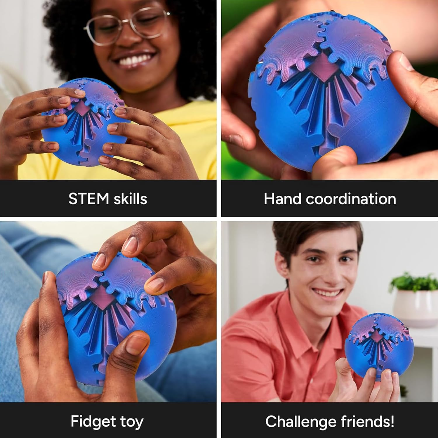 3D Printed Gear Ball Fidget Spin Ball Toy For Stress Relief  Anxiety Relaxation  Desk Activity For  2