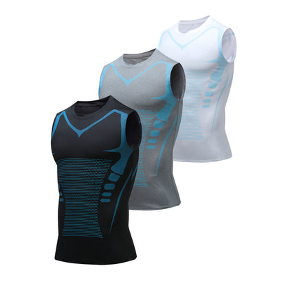 Mens Ice Silk Sports Vest. Sleeveless Quick Dry Running Shirt for Gym, Basketball & Summer Fitness