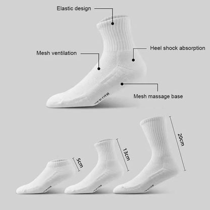 Men Thickened Cotton Deodorant Winter Velvet Mid Tube SportsBasketball Socks White Towel Bottom 2