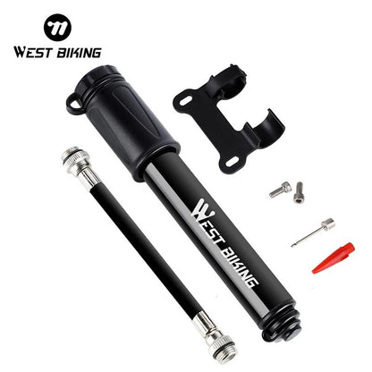 WEST BIKING 100Psi Mini Bike Pump – Lightweight Aluminum Alloy Bicycle Hand Pump for Schrader & Presta Valve