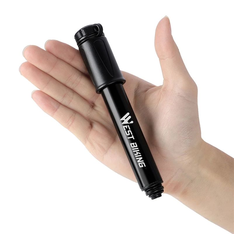WEST BIKING 100Psi Mini Bike Pump  Lightweight Aluminum Alloy Bicycle Hand Pump For Schrader  Prest 1