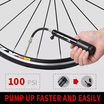 WEST BIKING 100Psi Mini Bike Pump  Lightweight Aluminum Alloy Bicycle Hand Pump For Schrader  Prest 2