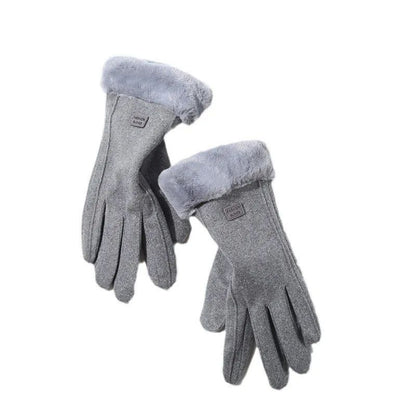 Fashion Warm Suede Women Winter Gloves Thick Plush Touchscreen Outdoor Guantes For Cycling  Driving 8