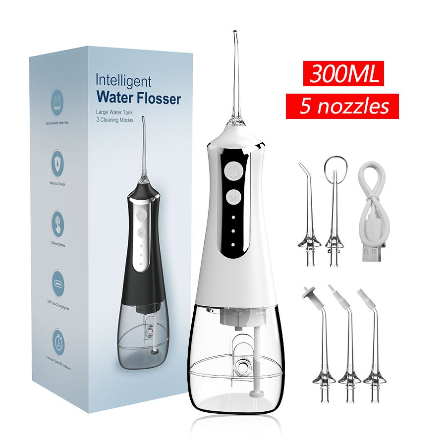 AquaPulse Cordless Water Flosser – Rechargeable Oral Irrigator with 5 Nozzles & 3 Cleaning Modes