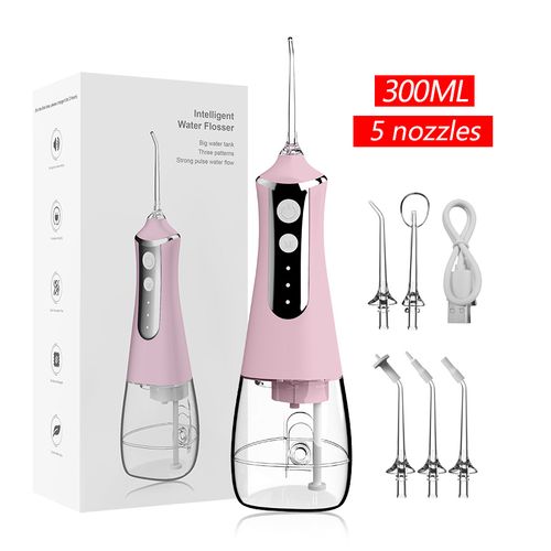 AquaPulse Cordless Water Flosser  Rechargeable Oral Irrigator With 5 Nozzles  3 Cleaning Modes 5
