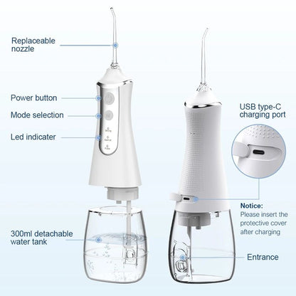 AquaPulse Cordless Water Flosser  Rechargeable Oral Irrigator With 5 Nozzles  3 Cleaning Modes 3