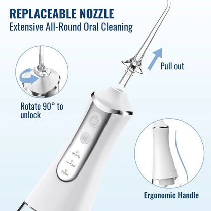 AquaPulse Cordless Water Flosser  Rechargeable Oral Irrigator With 5 Nozzles  3 Cleaning Modes 1
