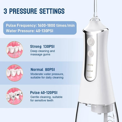 AquaPulse Cordless Water Flosser  Rechargeable Oral Irrigator With 5 Nozzles  3 Cleaning Modes 2