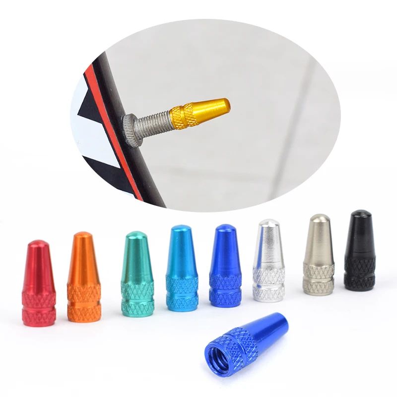 4 Pcs Aluminum Alloy Bicycle Tire Valve Cap MTB Road Bike Dustproof Presta Valve Cover Protector Fo 1