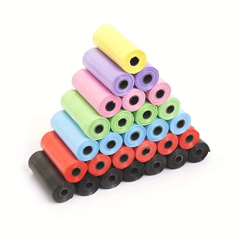 LeakProof Dog Waste Bags With Cartoon Paw Print Random Color Pet Poop Bags Durable Pet Supplies For 2
