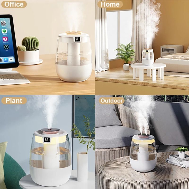 HydroGlow 1300ML Dual Spray Humidifier  USB Aroma Diffuser With Light For Home  Office Wellness 7