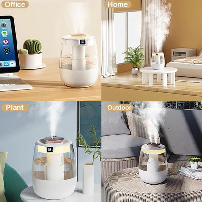 HydroGlow 1300ML Dual Spray Humidifier  USB Aroma Diffuser With Light For Home  Office Wellness 7