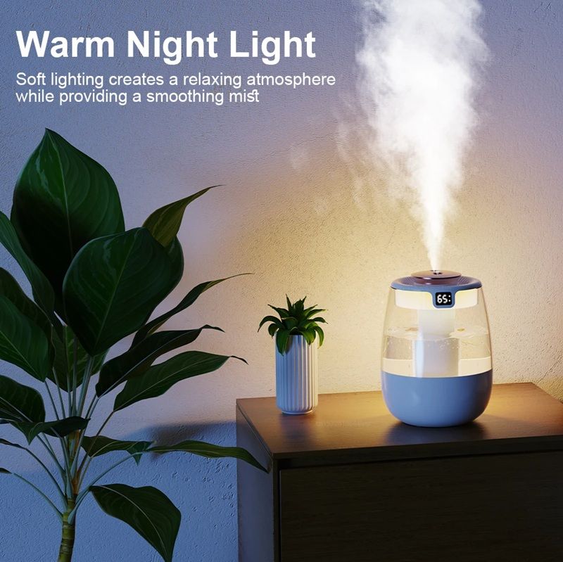 HydroGlow 1300ML Dual Spray Humidifier  USB Aroma Diffuser With Light For Home  Office Wellness 3