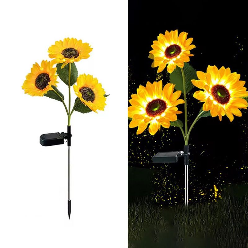 SunGlow Solar Sunflower Lights  Waterproof Outdoor Landscape Stakes For Garden Lawn  Pathway Decor 3