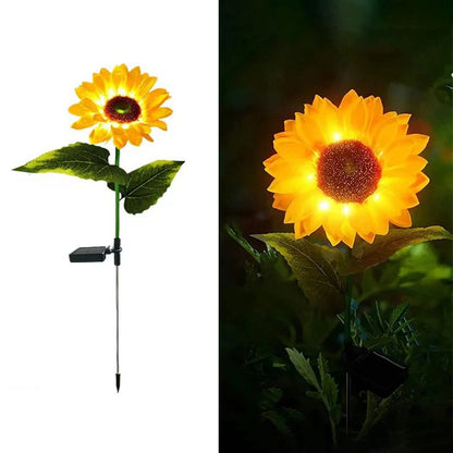SunGlow Solar Sunflower Lights  Waterproof Outdoor Landscape Stakes For Garden Lawn  Pathway Decor 2