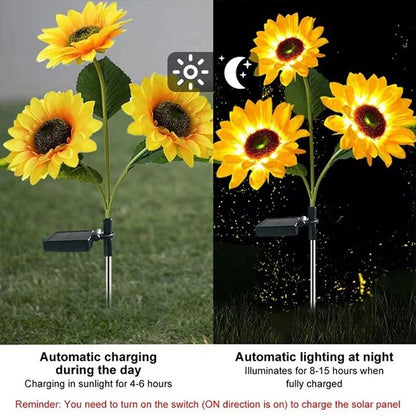 SunGlow Solar Sunflower Lights  Waterproof Outdoor Landscape Stakes For Garden Lawn  Pathway Decor 1