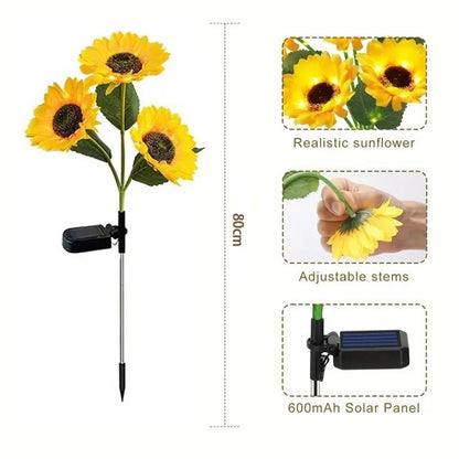 SunGlow Solar Sunflower Lights  Waterproof Outdoor Landscape Stakes For Garden Lawn  Pathway Decor 6