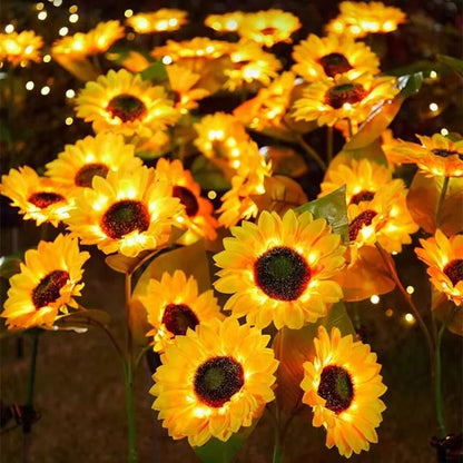 SunGlow Solar Sunflower Lights  Waterproof Outdoor Landscape Stakes For Garden Lawn  Pathway Decor 5