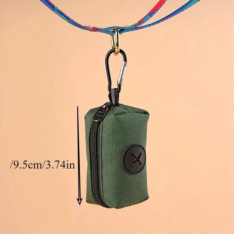Canvas Dog Poop Bag Holder Outdoor Pet Waste Bag Dispenser with Carabiner Clip