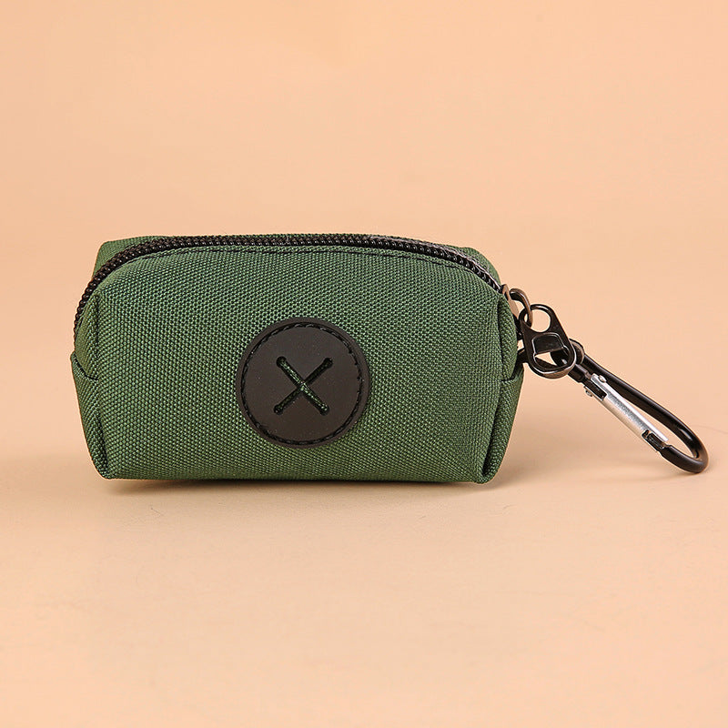Canvas Dog Poop Bag Holder Outdoor Pet Waste Bag Dispenser with Carabiner Clip