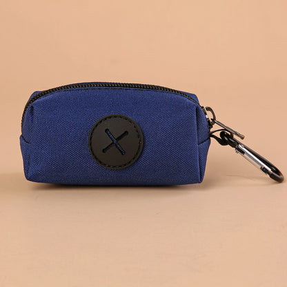 Canvas Dog Poop Bag Holder Outdoor Pet Waste Bag Dispenser with Carabiner Clip