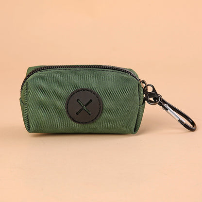 Canvas Dog Poop Bag Holder Outdoor Pet Waste Bag Dispenser with Carabiner Clip