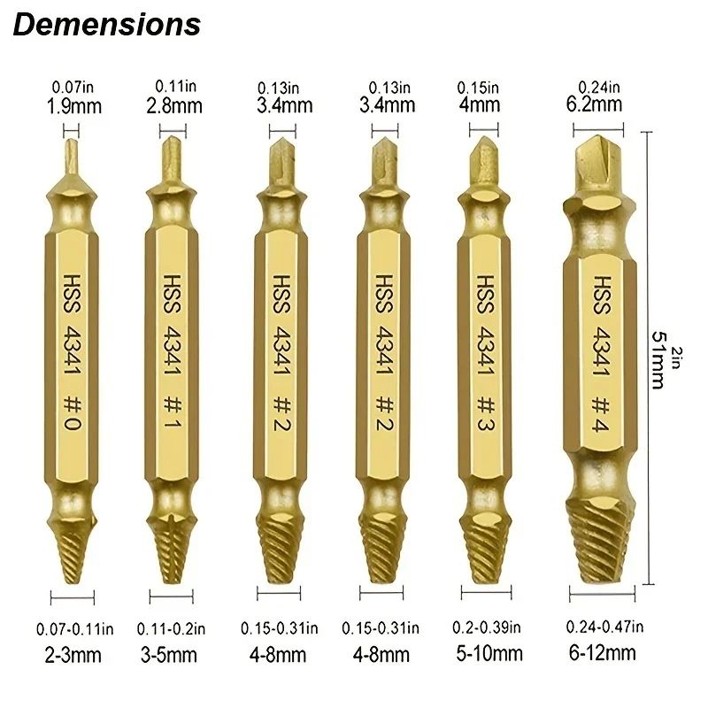 Damaged Screw Extractor Set  HSS Drill Bit Stripped Broken Remover Kit For Easy  Quick Screw Remova 1