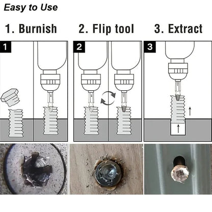 Damaged Screw Extractor Set  HSS Drill Bit Stripped Broken Remover Kit For Easy  Quick Screw Remova 4