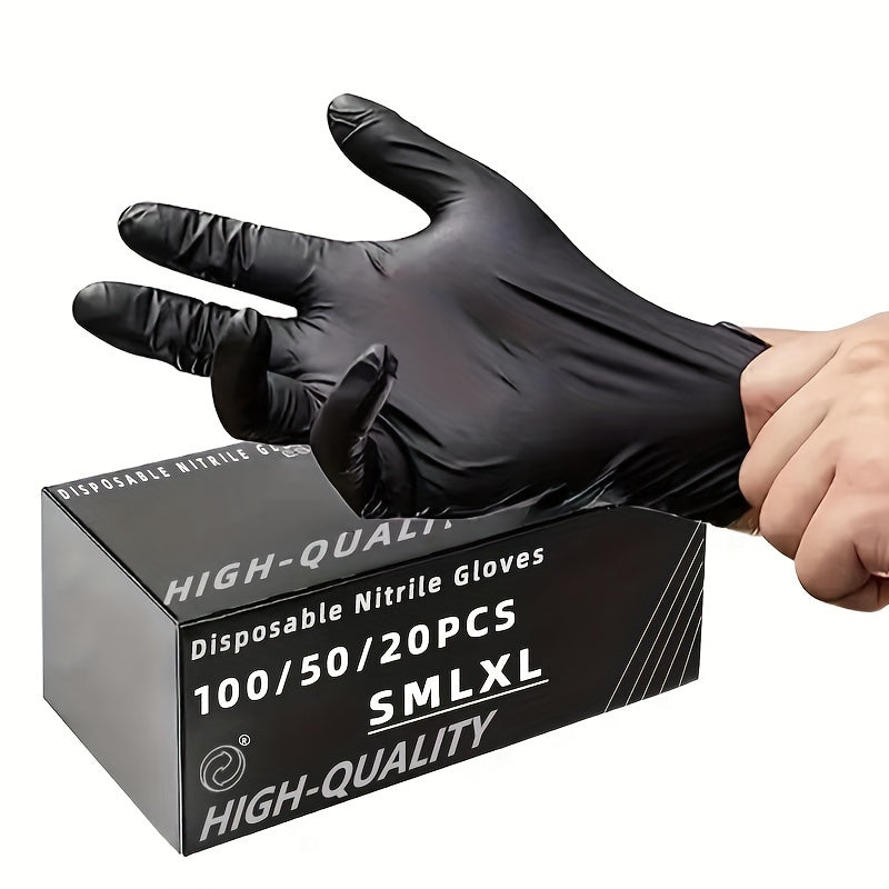 Black Nitrile Gloves Thickened Disposable Gloves For Cleaning Dishwashing Hairdressing  Tattoos 1