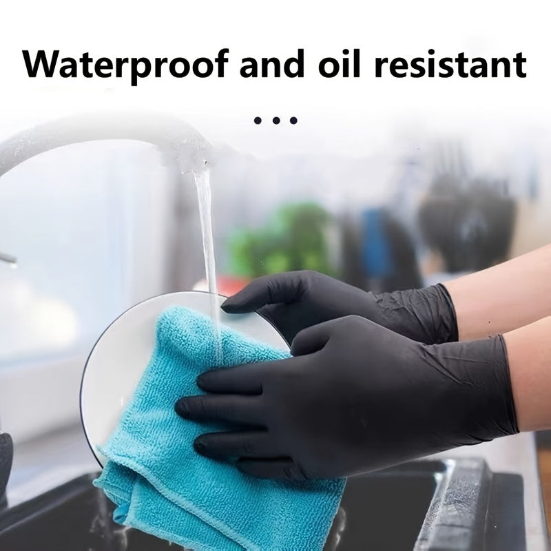 Black Nitrile Gloves Thickened Disposable Gloves For Cleaning Dishwashing Hairdressing  Tattoos 3