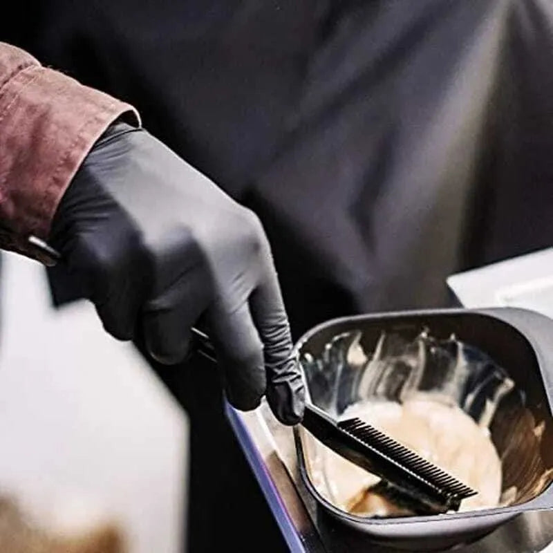 Black Nitrile Gloves Thickened Disposable Gloves for Cleaning, Dishwashing, Hairdressing & Tattoos
