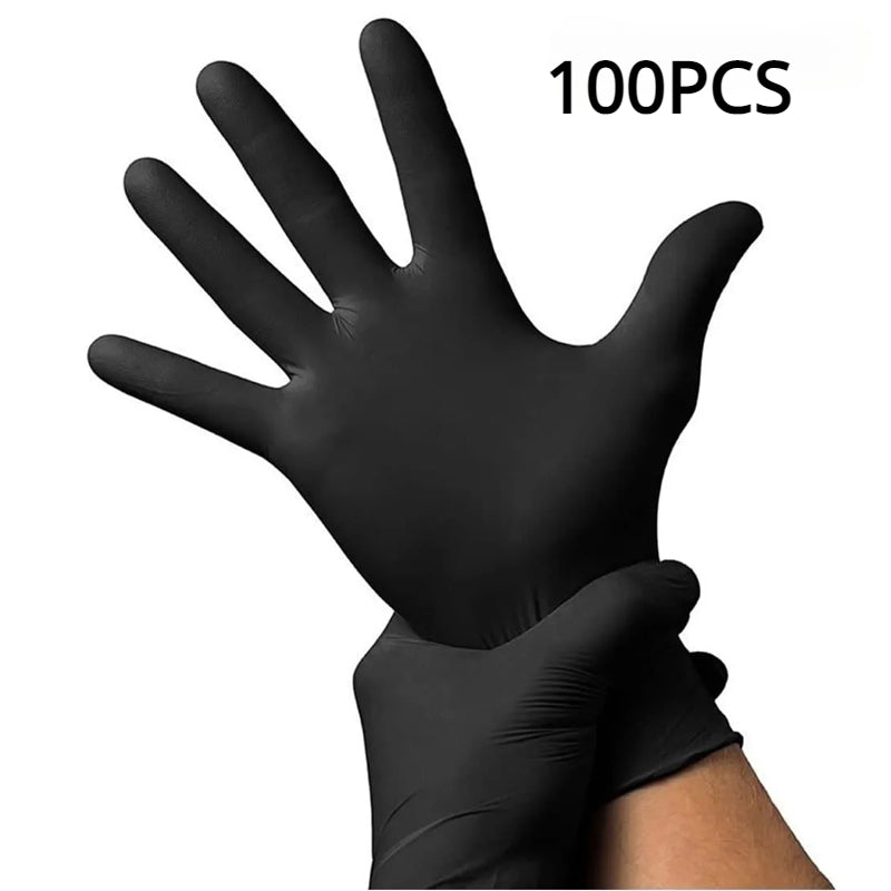 Black Nitrile Gloves Thickened Disposable Gloves For Cleaning Dishwashing Hairdressing  Tattoos 5