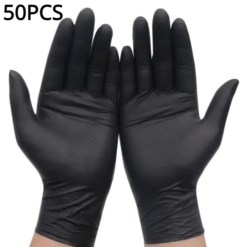 Black Nitrile Gloves Thickened Disposable Gloves For Cleaning Dishwashing Hairdressing  Tattoos 6