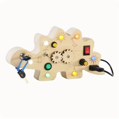 Musical Note Busy Board Montessori Busy Board Sensory Toys Wooden With LED Light Switch Travel Acti 6