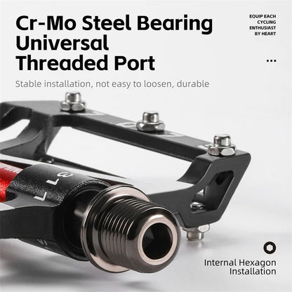 WEST BIKING 3 Bearing Bicycle Pedal  CNC Aluminum Alloy MTBRoad Bike Pedals AntiSlip Professional B 2