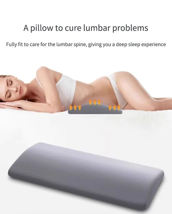 SleepAlign Memory Foam Lumbar Pillow – Back Support Cushion for Bedtime Pain Relief