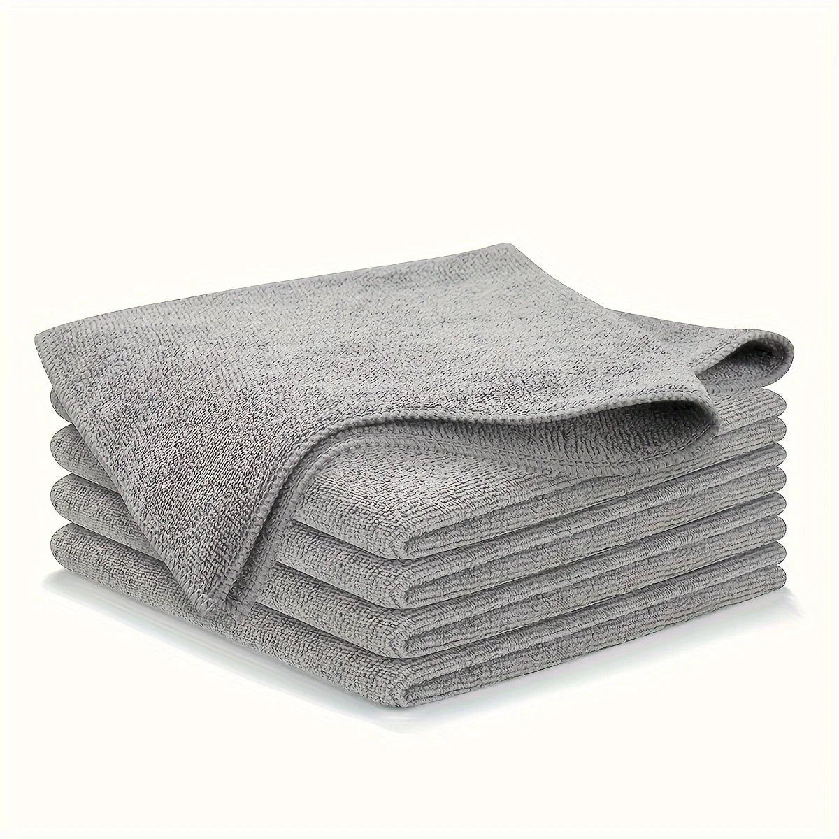 UltraFine Fiber Kitchen Towel Set Light Gray Super Absorbent  StainRemoving Cleaning Cloths 6