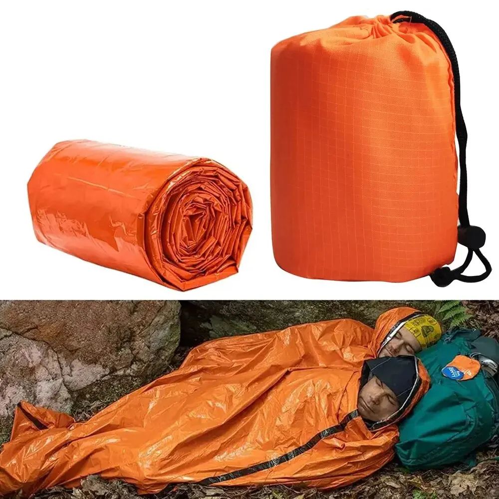 Lightweight Emergency Sleeping Bag, Ultra Waterproof Mylar Thermal Blankets for Survival, Hiking, Camping and Outdoor