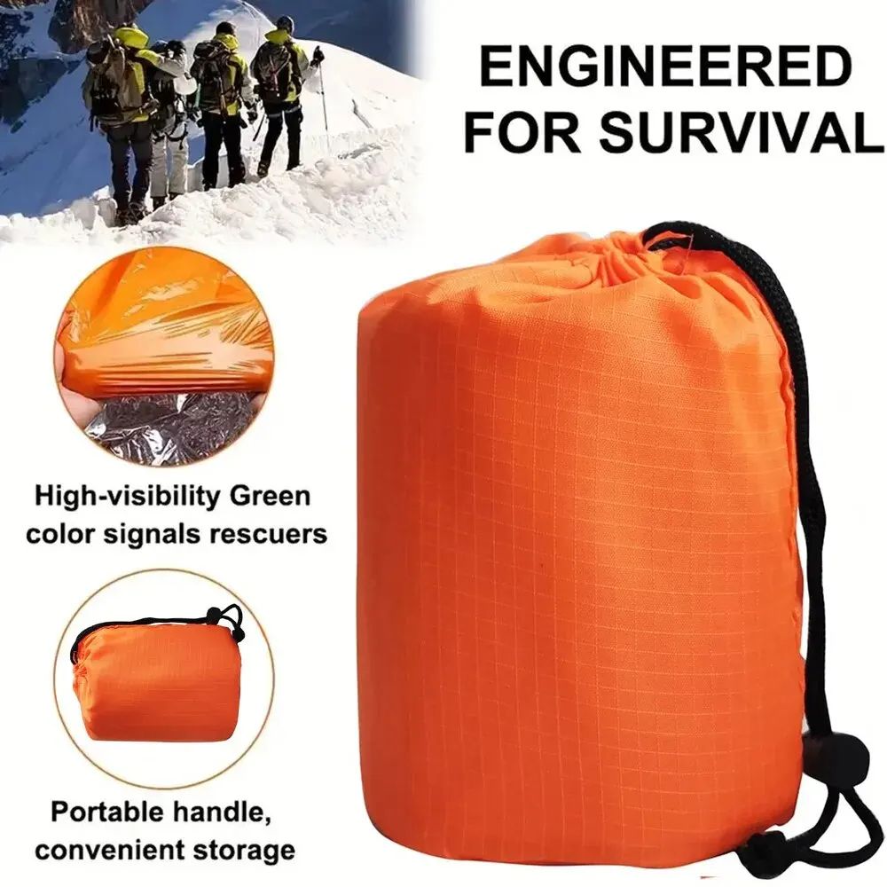 Lightweight Emergency Sleeping Bag Ultra Waterproof Mylar Thermal Blankets For Survival Hiking Camp 2