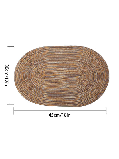 Oval Rope Cotton Placemats 4PCS NonSlip Braided Table Mats Set For Kitchen  Dining Room Decor 1