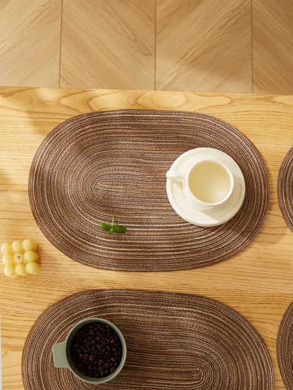 Oval Rope Cotton Placemats 4PCS NonSlip Braided Table Mats Set For Kitchen  Dining Room Decor 2